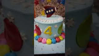 💁‍♀️Birthday theme fo cake🍰 rocket themeyoutubeshorts cake  cake design 💥 [upl. by Paucker]