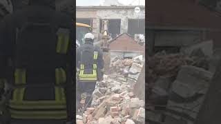 Video shows aftermath in wake of Russian strikes in Kharkiv [upl. by Airlee]