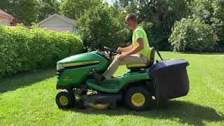 John Deere X350r Lawn mowing [upl. by Liliane53]