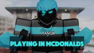 I TRIED PLAYING ROBLOX BEDWARS IN MCDONALDS [upl. by Howard412]