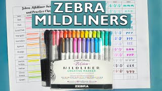 All the Zebra Mildliner Highlighters Swatches Color Order and Lettering Practice [upl. by Marolda]