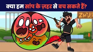 क्या हम Cobra के काटने पर बच सकते हैं  Can we survive a Cobra Bite hindi trending animation [upl. by Elletsyrk577]