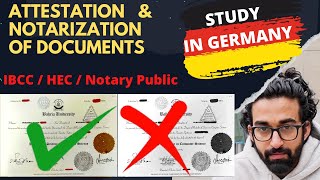 Complete ATTESTATION and NOTARIZATION of Documents  Study in GERMANY [upl. by Virgie]