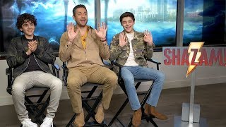 Jack Dylan Grazer Zachary Levi amp Asher Angel Interview SHAZAM [upl. by Hairem532]