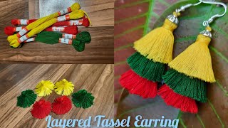 Layered Tassels making Easy Tassel Earrings method Diy tassels [upl. by Leach205]