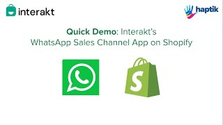 Interakts WhatsApp Sales Channel on Shopify Appstore [upl. by Tillion525]