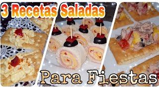 ⭐ BOCADILLOS ECONOMICOS PARA NAVIDAD Tres recetas Fáciles  Tefy Villatoro [upl. by Noek]