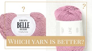 Drops Belle vs Sandnes Garn Line Yarn Comparison [upl. by Lytsirhc]