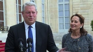 Climat Al Gore reçu par François Hollande à lElysée [upl. by Odnolor]