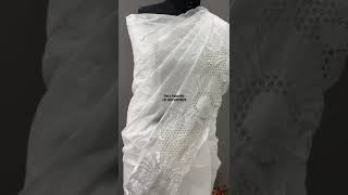 Organdy cutwork saree available for order 8072937829 whitesaree saree [upl. by Ajani577]