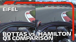 Bottas and Hamilton Qualifying Laps Compared  2020 Eifel Grand Prix [upl. by Esirec466]