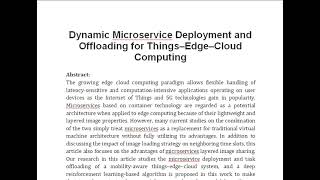 Dynamic Microservice Deployment and Offloading for Things–Edge–Cloud Computing [upl. by Sabec]