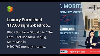 Luxury Furnished 11700 sqm 2bedroom Condo For Sale at St Moritz in McKinley West BGC Taguig [upl. by Arrotal]