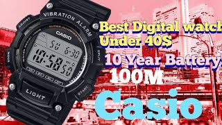 w7361avcf us dollars Casio digital quartz watch vibration alarm [upl. by Enaid]