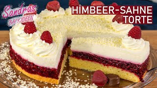 Himbeer Sahne Torte  einfache Himbeer Schmandtorte  Valentinstag [upl. by Ynaffad]