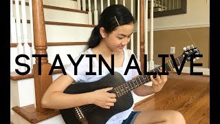 Stayin Alive by Bee Gees  Fingerstyle Guitar Cover by Lanvy [upl. by Aiveneg]