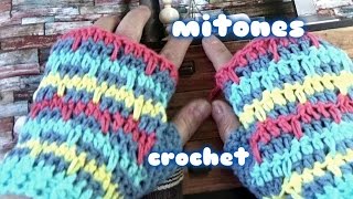 DIY  MITONES GUANTES SIN DEDOS CON PUNTO MEXICANO A CROCHET FACIL [upl. by Catriona]