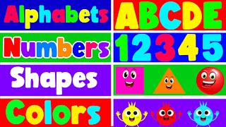 Preschool Learning Videos for 3 Year Olds  Best Learn ABC 123 Colors amp Shapes  3 Years Learning [upl. by Alfeus]