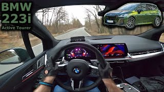 2022 BMW 223i Active Tourer  POV test drive [upl. by Trainer]