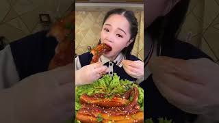 🔥ASMR MUKBANG Enjoying Crispy Pork Belly with 매콤한 Flavours amp Satisfying Sounds 🎧🥓 asmrfeast short [upl. by Feenah876]