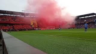 Sparta  Mladá Boleslav 74 2024 Letná  ACS  choreo na jižní tribuně 🟦🟨🟥 [upl. by Essyla786]