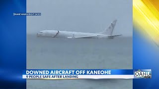 Military plane overshoots and lands in Kaneohe Bay nine onboard reported safe [upl. by Fugate]