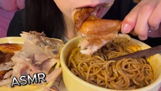 ASMR MUKBANG ROASTED CHICKEN 烤鸡 amp LO MIEN 拌面 [upl. by Publea]