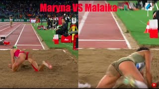 Malaika Mihambo VS Maryna BekhRomanchuk Long Jump Rome Diamond League 2022 [upl. by Arnaldo]