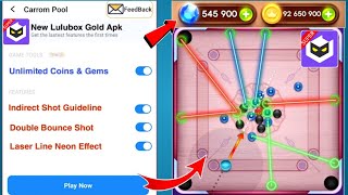 Lulubox Super Carrom Pool New Aim How to Use 😱 Carrom Pool New Indirect Aim Free [upl. by Faxun438]