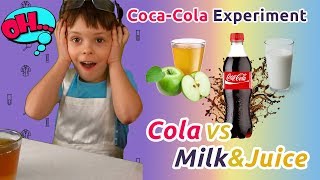 Coca Cola Experiment – Cola vs Milk amp Juice [upl. by Annay]