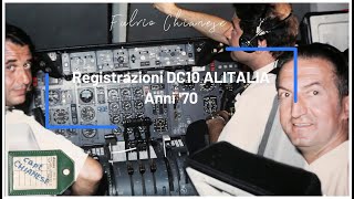 AZ656  DC10 ALITALIA  years 70  cockpit sounds and pilots comunications [upl. by Halla]