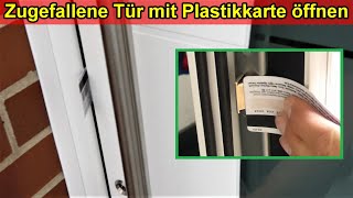 Zugefallene Tür mit Karte öffnen – Tür mit Bankkarte öffnen – Haustür mit Plastikkarte aufmachen [upl. by Ocirne]