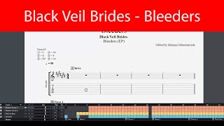 Black Veil Brides  Bleeders Guitar TABDrop A [upl. by Jeth]