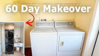 DIY EXTREME LAUNDRY MAKEOVER 60 Day Transformation  DIY Laundry Room Remodel on a budget [upl. by Enak551]