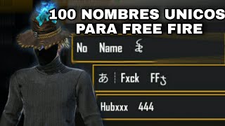 MÁS DE 100 NOMBRES UNICOS PARA QUE USES en FREE FIRE 🔥 NOMBRES INSANOS BRASILEÑOS PARA FREE FIRE 🔥 [upl. by Berni]