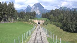 Standseilbahn 643002 neue Stoosbahn Talfahrt 2021  Funicular Mount Stoos [upl. by Yellac]