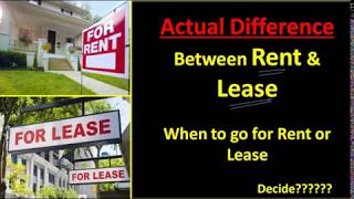 Lease vs Rent  Hindi [upl. by Eentirb99]