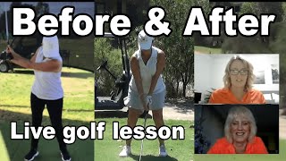 Before and After Live Golf Lesson [upl. by Ynatsed]