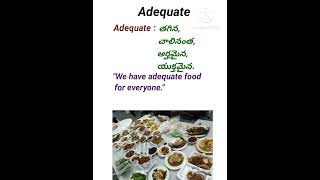 Adequate meaning in telugu English vocabulary daily vocabulary ssc rrb [upl. by Emanuele]