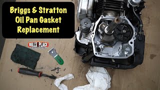 Briggs amp Stratton Oil Pan Gasket Replacement On Model 121S170127F1 [upl. by Morie]