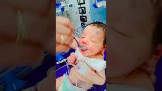 how to spoon feed hospital nurshing baby [upl. by Pliam]