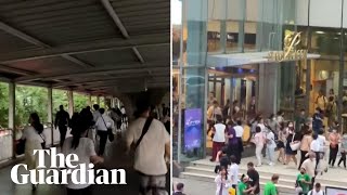 People flee Bangkok shopping mall after three killed in shooting [upl. by Illehs443]