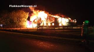 Zeer grote brand in paardenschuur Sommelsdijk [upl. by Kcirded]