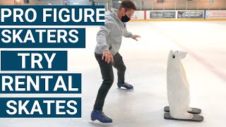 Can Pro Figure Skaters Ice Skate Using Rental Skates [upl. by Ashely]