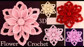 Como hacer flores 3D tejidas a Crochet Irlandés paso a paso tejido tallermanualperu [upl. by Aluk]