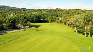 Golf du Luberon  drone aerial video  Pierrevert  Hole01 [upl. by Ceevah906]