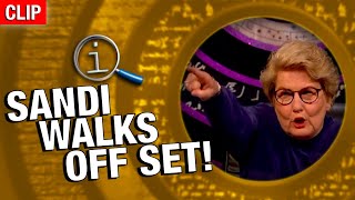 QI  Sandi Walks Off Set [upl. by Medeah]