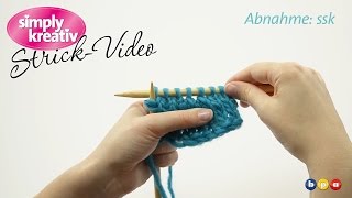 Strickvideo Abnahme ssk [upl. by Onitsirc204]