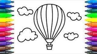 How to Draw A Hot Air Balloon ll easy drawing for kids ll drawing for competition [upl. by Osugi469]