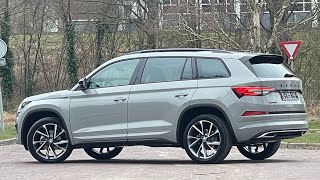 Skoda NEW Kodiaq 2022 Sportline in 4K Steel Grey Meteor 20 Inch Vega Walk around amp detail inside [upl. by Aizan]